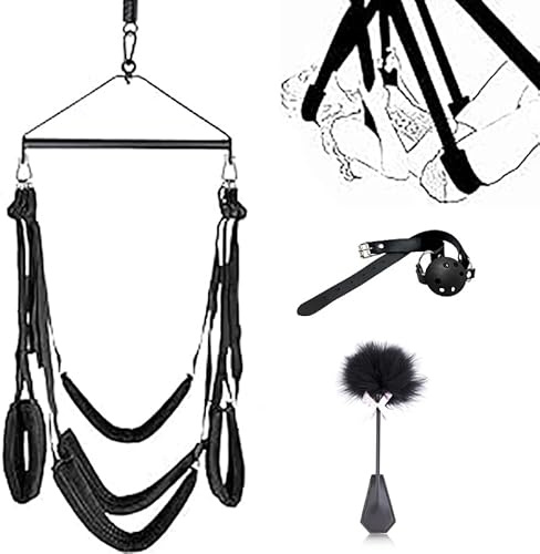 ZYDHHP Liebesschaukeln Mit Federkitzler Und Knebel Sex Swing Sex Schaukel Für Erwachsene Bondageset Extrem Sex Liebesschaukel Sexschaukel Sm Set Sex Bett BDSM Spielzeug Für Sexpositionen,Red