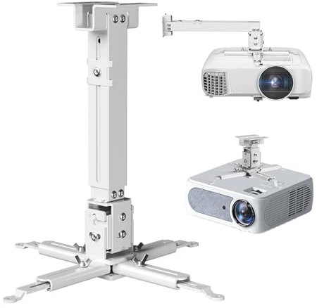 IN&VI Soporte universal para proyector, soporte de techo para proyector con altura ajustable y soporte de brazos extensibles, soporte de pared para proyector de hogar y oficina