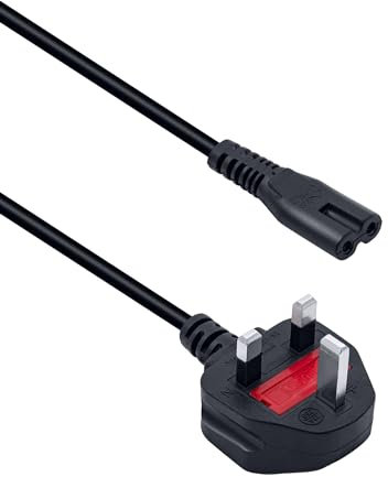 Mcbazel 2M UK Power Cable C7 Figure 8 Power Lead, Power Cable/Kettle Lead for PS5/PS4/PS3 Console
