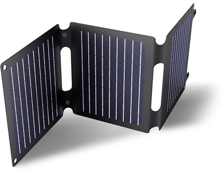 Trust Zuny 20 W vikbar solpanel USB-C USB-A-utgång, bärbar solmodul camping tillbehör, solladdare 15 W, utomhus solpanel för smartphone surfplatta power bank balkong trädgård