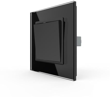 LIVOLO WLAN Hutschienen Relais zur Steuerung von Steckdosen, Lichtschalter & diversen Aktoren IP20 Schaltaktor Typ TCR - kabellos 8 potentialfreie Ausgänge 700802611 Schwarz (1-facher Wipp Taster)