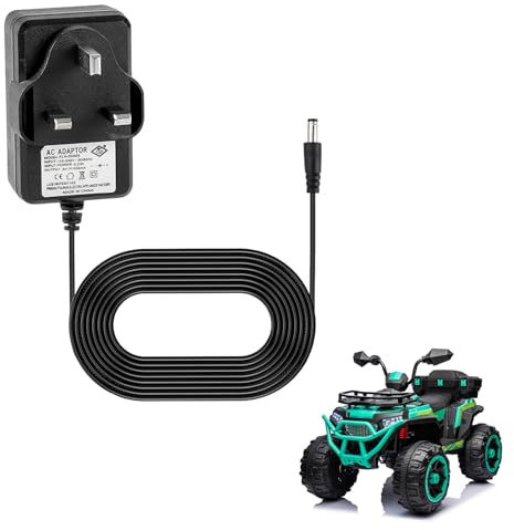 6V 500mA Adapter, Battery Charger for Electric Car, Ride-On Cars, Electric Motorbike, Ride on Motorcycle, Quad Bikes, Sports Cars, LED Indicator, Smart Protection, Easy Installation, 5.5mm x 1.2mm