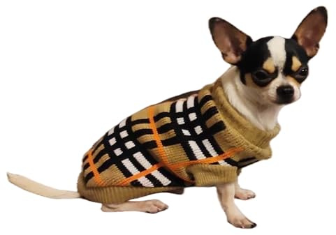 Small Dog & Cat Jumper, Knitted Sweater Pullover for Toy Breeds – Chihuahua, Teacup Poodle, Yorkie, Kitten, Soft Turtleneck, Autumn & Winter Pet Apparel, XXS