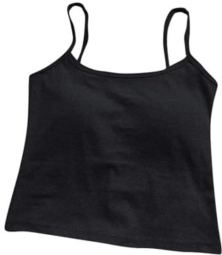 Generico Mezzi Busti In Silicone Bretelle da donna in cotone primaverile e autunnale Bellissimo gilet posteriore integrato con pettorali avvolti sul Tinta unita Abbigliamento esterno (Black, One Size)