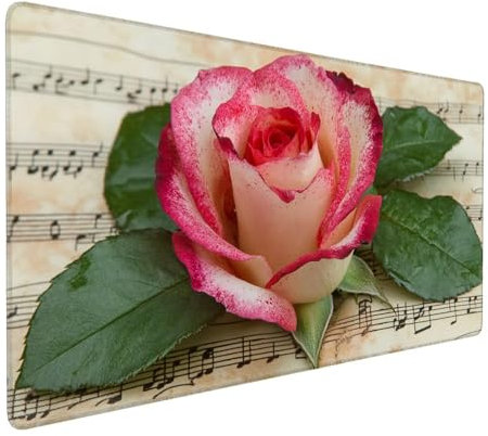 Rosa Mauspad 800 x 400 x 3 mm,XXL Gaming Mauspad Rose,Verlängertes Groß Mauspad Schreibtischauflage,Wasserdicht Mauspad,Genähte Kanten Mauspad,rutschfeste Gummibasis,Mauspad Gamer,Geschenk Y-247