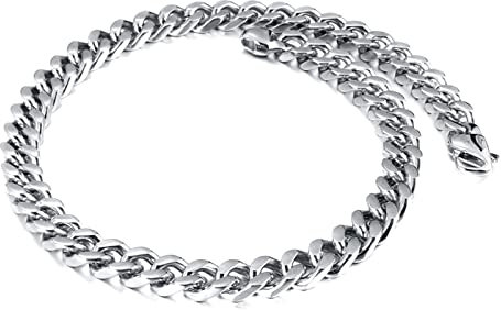 Tolldek Herren Kette Edelstahl 55cm, Panzerkette Silber Halskette Edelstahl Lang Breit 12MM, Freundschaftskette Jungen Hip Hop für Männer