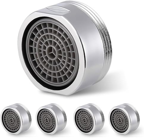 SleepDay Strahlregler M24 Wasserfluss max.10l/min Anti Kalk Wasserhahn Sieb mit Kugelförmige Filter Luftsprudler aus Verchromten Kunststoff Aufsatz Strahlregler für Wasserhähne (5 Stück)