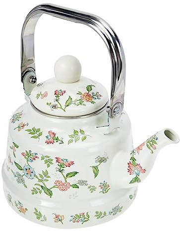 TOPBATHY Wasserkocher Teekessel Aus Emaille Robuster Und Bruchfester Heizwasserkessel Mit Komfortablem Griff Und Großer Öffnung Für Einfaches Befüllen Für Kaffee Und Teeliebhaber