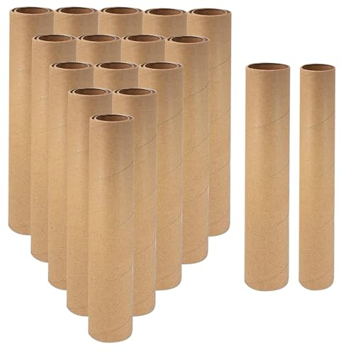 30 piezas Tubos de Cartón Kraft Marrón 30x4cm y 30x3cm Tubo Carton Manualidades para DIY, Manualidades creativas y Proyectos artísticos