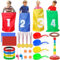 Purpledi Set di Giochi da Esterno per Bambini, Giochi da Giardino per Feste di Compleanno Bambini e Festa all Aperto Accessori Gioco Cucchiaio e Uovo Corsa Sacchi Giochi Anelli