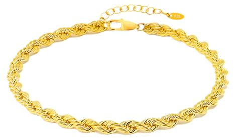 Bramart - Bracciale Uomo in Argento Sterling 925 con Finitura Oro 18k - Design Maglia Cubana - Oro, Grande, Argento Sterling