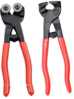 KONTONTY Pinze Tagliapiastrelle in Acciaio al Carbonio per Mosaico in 2 Pezzi Pinze Rotonde Manuali Fai da Te per Decorazione della Casa Strumento Pratico