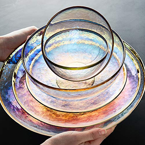 Service de table de luxe en verre cristal multicolore avec couverts Phnom Penh 7 pièces