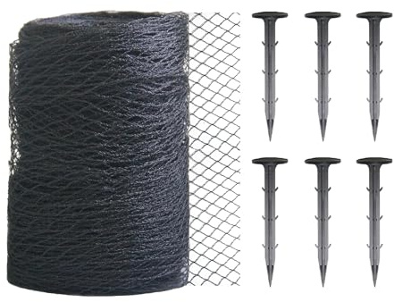 Gegaden Teichnetz Feinmaschig 3x3m（9m²） Vogelschutznetz - Schwarz Teichnetz mit 6 Bodenankern | Witterungs- & UV-beständig | Laubnetz, Obstbaumnetz, Gartennetz