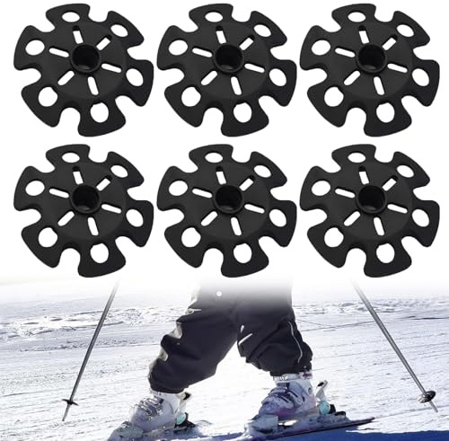 XoeLLe 6 Stück Ersatz Skistockteller Schwarz Teller Skistöcke Schneeteller Wanderstöcke Universelleprotektoren Schutz, für Wanderstock Spitzen Winteraktivitäten im Freien Ski Zubehör