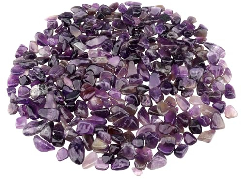 ginojex 435g Fish Tank Kies natürliche Amethyst zerkleinert Kristall Quarz Masse poliert unregelmäßig geformt für Aquarium dekorative Vase Füller saftige Steine