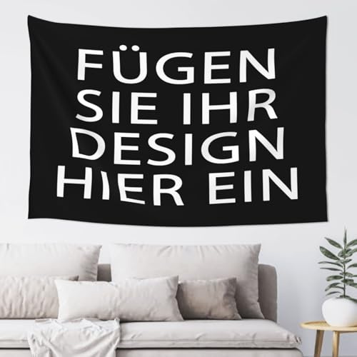 Personalisierte Wandteppich leinwand personalisiert foto Design Text/Logo selbst gestalten wandtuch für schlafzimmer deko wand Wohnzimmer Dekoration fotoleinwand eigenes bild 94 cm x 74 cm
