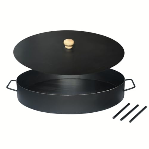 Genérico Disco De Arado Con Tapa Inoxidable Paellera Argentina de Acero al Carbono para Cocinar con Patas desmontables Varios tamaños Nic Store BBQ (60cm)