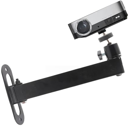 VELATEMOR Einstellbare Projektorwandhalterung, Deckenwandprojektorhalterung, 360 -Grad -Rotation Universal Projector Wandständer, Aluminium -Legierungsprojektorständer
