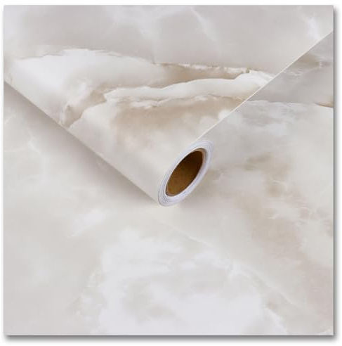 CRE8TIVE Klebefolie Marmoroptik Weiß Grau Selbstklebende Tapete Marmor Matt Möbelfolie 60 x 300cm Klebefolie Küche Arbeitsplatte Modern Folie für Möbel Schrankfolie Tapete Badezimmer Wasserfest