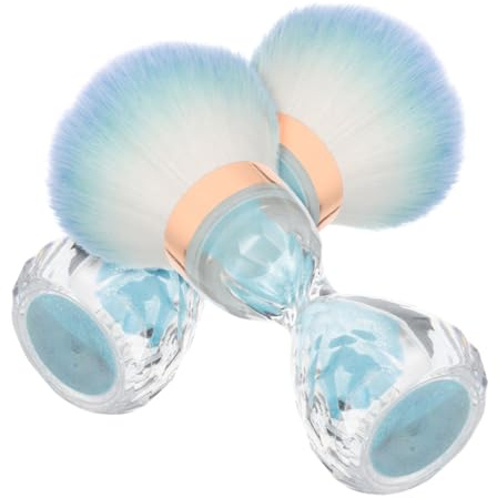 Gogogmee 2 pezzi Spazzola per Unghie Morbida Pennello Pulizia con Testa Grande e Design Clessidra per Nail Art e Rimozione Residui Acrilici Colore Azzurro