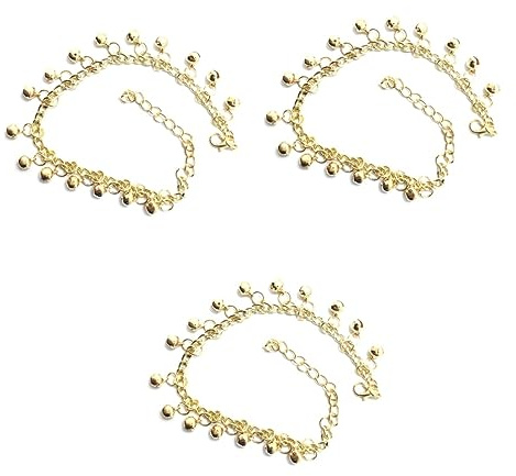 WBDWWTD Bracelet de Cheville décoratif, chaîne de Cloche, Chaussures de Cheville Multicouches, 2 pièces