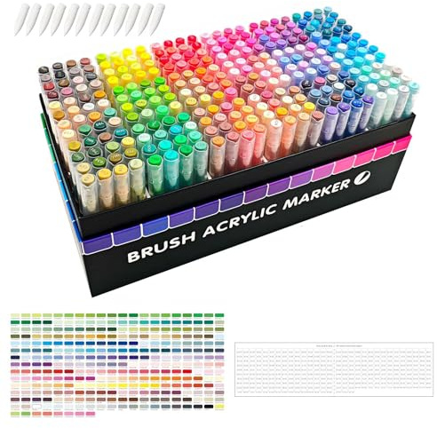 Pennarello acrilico liquido diretto a testa morbida non pressante graffiti studente sovrapposizione penna a colori (288 colori)