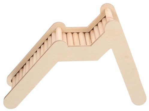 Kichvoe Juguete Multifuncional Decorativa y Práctica para Jaula de Pequeños Animales Escalera de Madera para Hámster y Conejillos de Indias