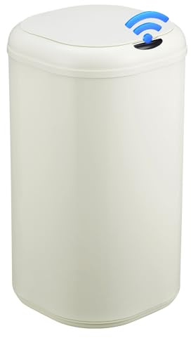 Cubo de basura inteligente 30 litros con detector de movimiento – Tapa de cierre suave – Acero inoxidable resistente a huellas – Diseño cilíndrico para espacios públicos, cocina y oficina – Color