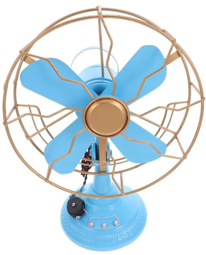 STOBAZA Modelo de Ventilador Vintage de Mesa de Hierro Estilo Retro y Adorno Decorativo Adecuado para Celebracion Verano y Accesorio para Fotos