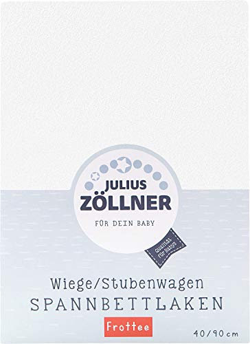 Julius Zöllner Terry Cloth Fitted Sheet for Cradles and Bassinets 90 x 40 cm Assorted Colours