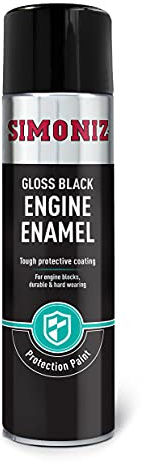 Simoniz Engine Paint, Easy To Use Gloss Black Spray Paint For Your Engine, Perfect Enamel Paint For Motorcycle & Car Engine, Tough & Durable Paint, Gloss Black, 500ml