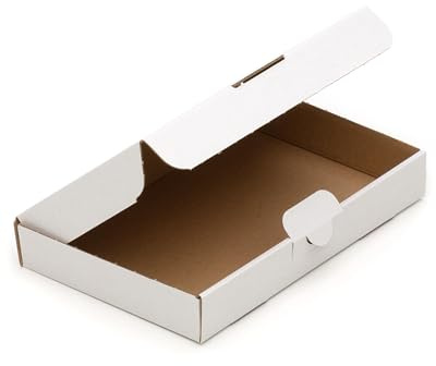 KK Verpackungen Maxibriefkartons 220 x 140 x 32 mm Weiß (Außenmaß 230 x 152 x 36 mm) | 25 Stück, Versandkartons Faltschachteln Maxibrief Post-Kartons für Warensendungen Büchersendungen (MB12)