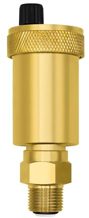 VARIOSAN, sfiato automatico a rilascio rapido in ottone lucido, forma sottile, con valvola di montaggio