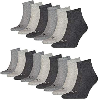 15 pair Puma Sneaker Quarter Socks Unisex Mens & Ladies, Farben:800 - anthraci/l mel grey/m me, Socken & Strümpfe:35-38