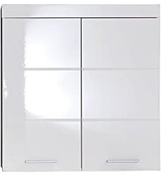 Lomadox Hängeschrank Badezimmer in Weiß Hochglanz, B/H/T: ca. 73/77/23 cm