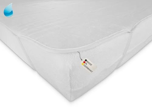 Dukal | wasserdichte Molton-Auflage mit Eckgummi | 100 x 220 cm | Ober-/Unterseite aus hochwertigem Kalmuck-Molton (100% Baumwolle) | Innenschicht wasserundurchlässig (100% PP) | Made in Germany