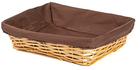 Wickerfield Set of 5 Honey Wicker Gift Hamper Basket Trays with Brown Liner