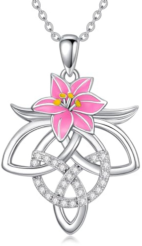 YAFEINI Schottische Distel Halskette für Damen Silber 925 Keltischer Knoten Kette Anhänger Schottland Blume Outlander Irischer Schmuck Geschenke für Mädchen