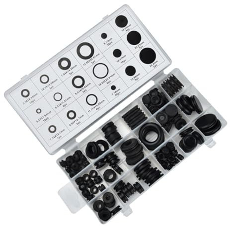 PartyKindom 125 Stück Perlmutt Dichtung Wasserhahn Gummitüllen-sortiment Lipgloss-kit Metrisches Kit Schwarzer Bausatz Schwarzer Anzug Werkzeugösen Schwarze Anzüge Gummiringe Bilden Erdfarben