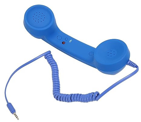 Combiné Téléphonique Rétro de 3,5 Mm, Récepteur de Téléphone Portable Filaire Résistant aux Radiations, Haut-Parleur Micro pour Tous Les Smartphones et Ordinateurs avec Prise