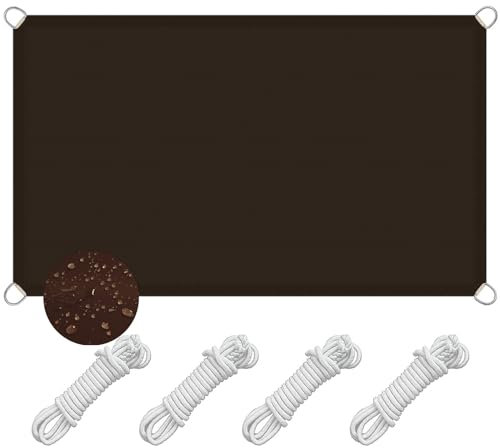 Sonnensegel inkl Befestigungsseile 9.5 x 9.5 m Sonnenschutz Wetterschutz Windschutz Sonnensegel Windschutz Sonnendach inkl Befestigungsseile für Garten Outdoor, Braun