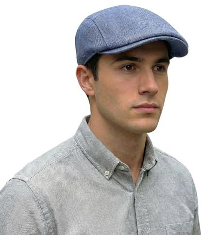 Lafefe Mens Flat Caps, Beret Irish Forward Cap, Casual Trend Linen Duckbill Hat