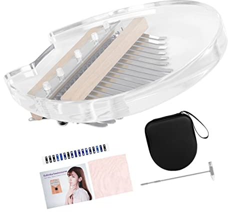 VICASKY 1satz Transparent Kalimba Acryl Daumenklavier Für Anfänger Tragbares Musikinstrument Zur Des Musikinteresses Mit Zubehör Und Melodischem