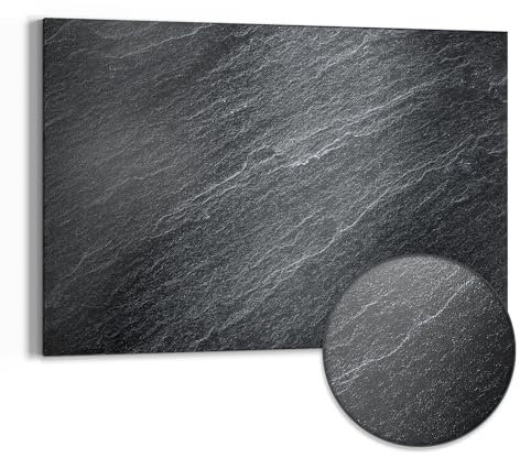 DEQORI Metall Magnettafel | 60x40 cm cm groß | Motiv Klassischer Schieferstein | Whiteboard für alle Magnete | Magnetboard Wand-Tafel für Küche & Büro | Design Magnetwand Pinnwand magnetisch
