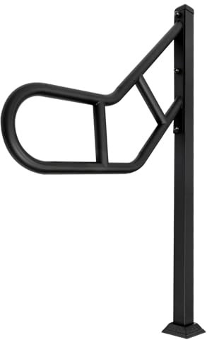 Handlauf Treppe,Wandhalterung U-förmiger Handgeländer für 1 bis 3 Stufen,Kohlenstoffstahl Schwarz Treppengeländer für Stufe Innen Außenbereich Geländer