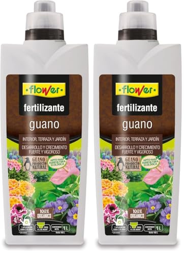 Flower Fertilizante Líquido Guano, 1 l (Paquete de 2)