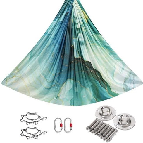 PRMTYUP Aerial-Yoga-Tuch, DIY-Hochwertige Luftakrobatik-Seide, Elastisches Yoga-HäNgemattentuch, Sling Swing Vertikaltuch, Yoga-Handtuch-HäNgematte Fitness, FüR Pilates-Gymnastik,02,5 * 2.6m