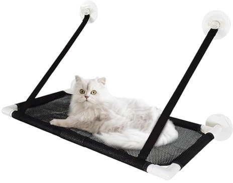 Cat Window Perch, Hanging Type Cat Bed Suction Cup Cat Window Hammock Cat Hammock Home (Black)