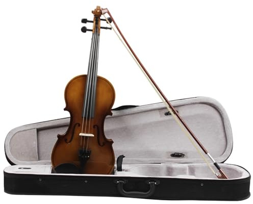 Violine Retro-farbige Lindenholzgeige In Voller Größe Für Anfänger Für Üben Mit Dreieckigem Geigenkasten(1/2)